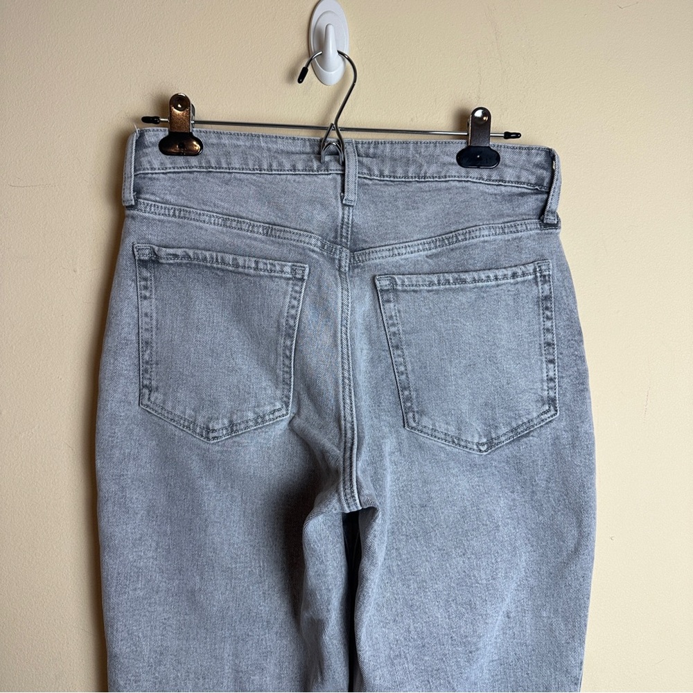 Old Navy OG Straight High Rise Button Fly Gray Denim Jeans Women’s Size 4 - Picture 7 of 15